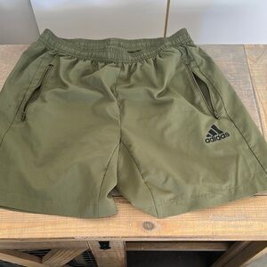 Adidas Green Athletic Shorts Moisture-Wicking Performance